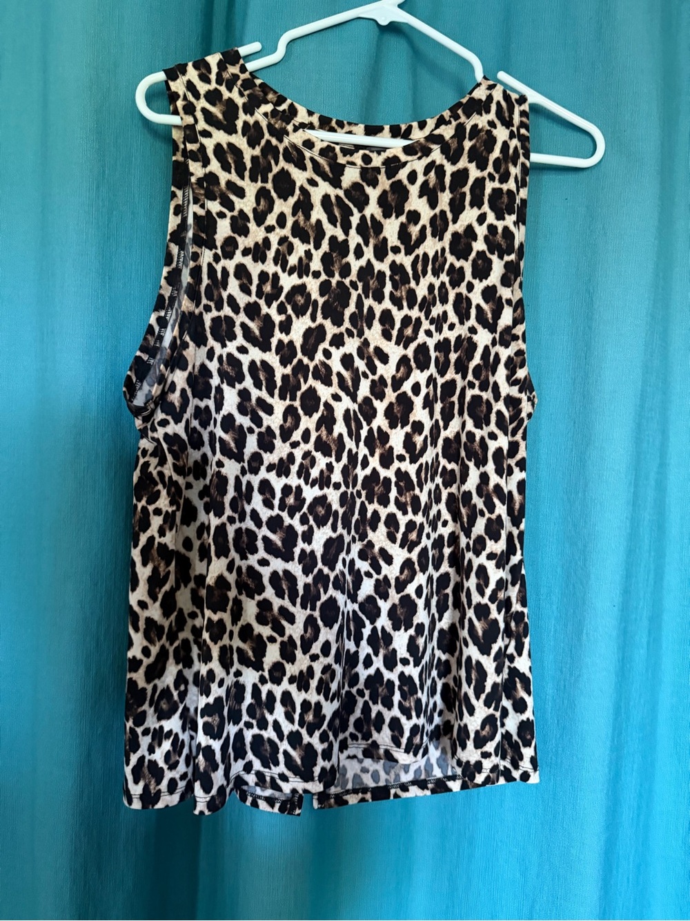 Sleeveless animal print versatile top- soft stretchy fabric, 1/4 split back